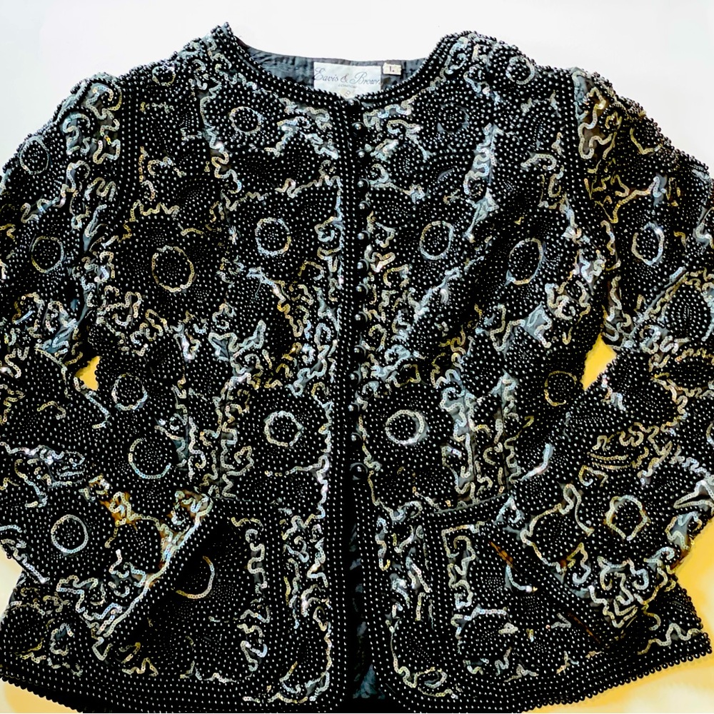 Eavis & Brown London beaded black jacket